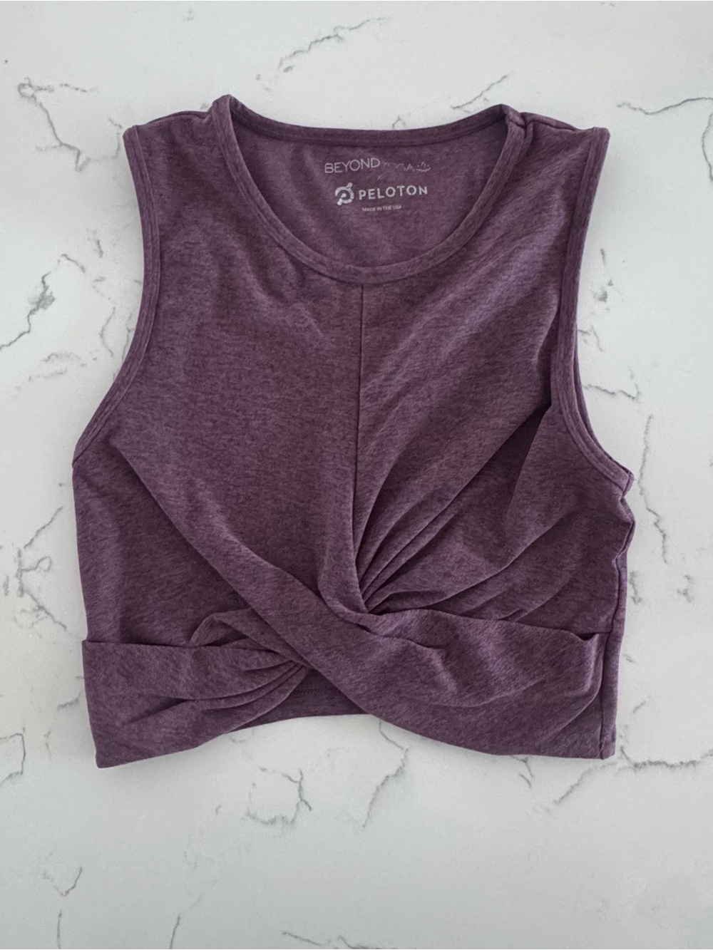 Beyond Yoga x Peloton Womens M Plum Twist Front Cropped Tank Top Workout Yoga - Picture 2 of 8